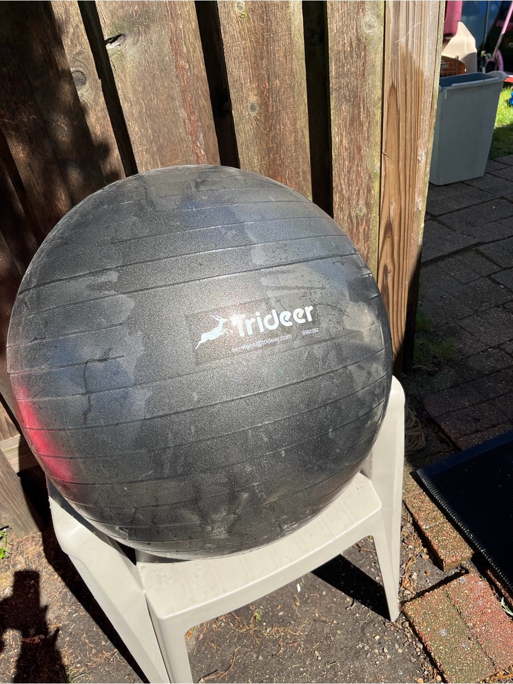 Trideer Exercise Ball Yoga Stability Ball Trideer Exercise Ball in charcoal gra - Picture 2 of 2